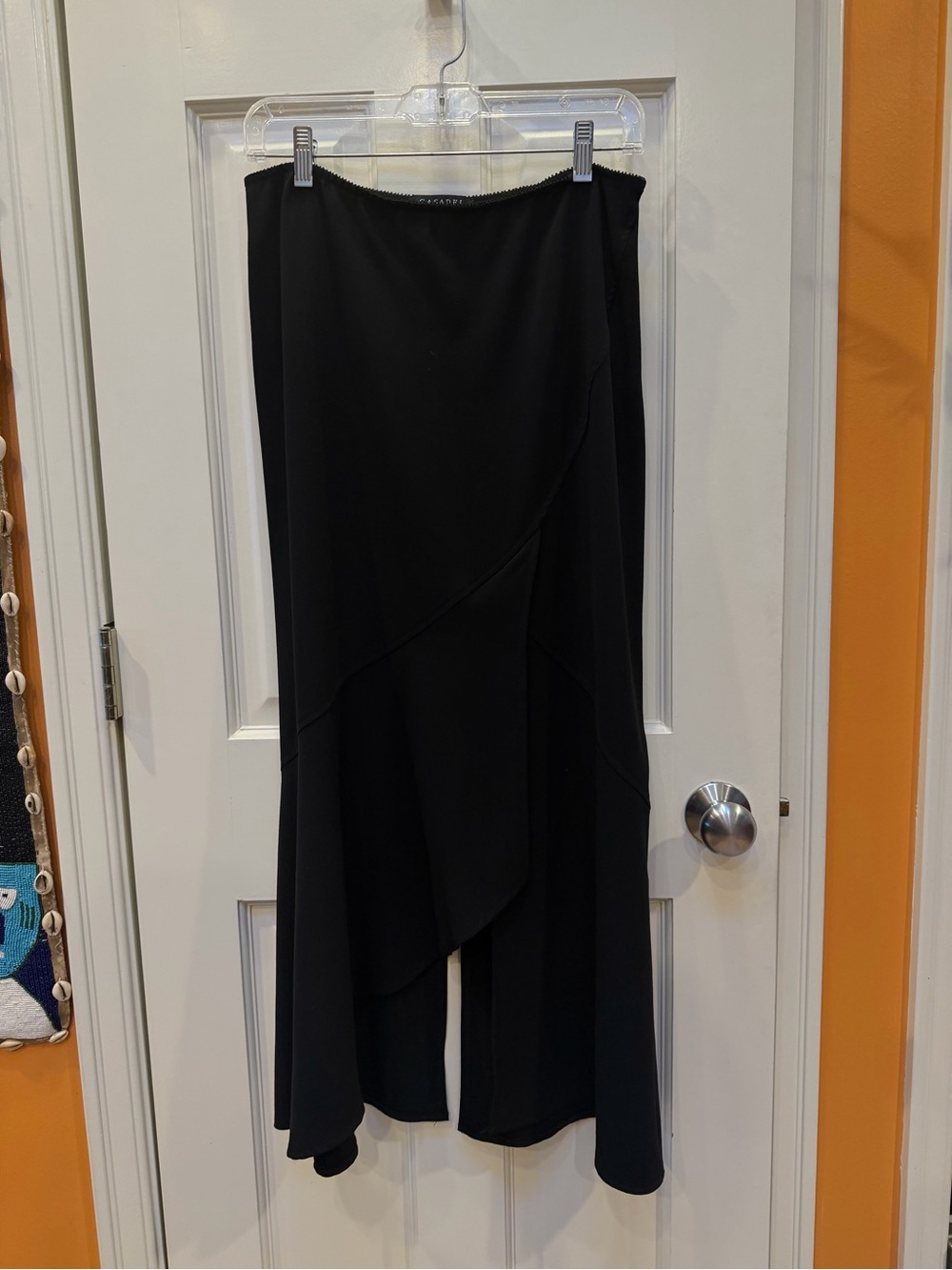 Casadei Black Asymmetric Layered Maxi Skirt